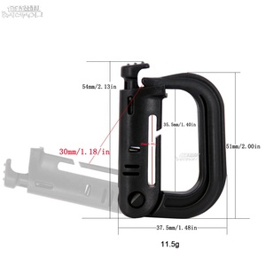 OEM/ODM 6 # D en forme de plastique 55mm Molle Snap tactique lien <span class=keywords><strong>rapide</strong></span> printemps camping randonnée sac Clip complet noir porte-clés mousqueton - Product Image 3