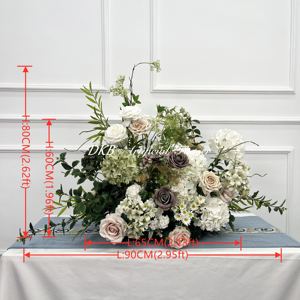 Vendita calda decorazione di <span class=keywords><strong>fiori</strong></span> artificiali classici decorazione della tavola di nozze di alta qualità seta <span class=keywords><strong>fiori</strong></span> di nozze verde corridoio <span class=keywords><strong>prato</strong></span> - Product Image 2