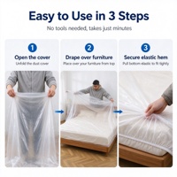 Bâche de protection en plastique pour peinture, anti-poussière, imperméable, en PE, pour meubles et sols pendant la rénovation