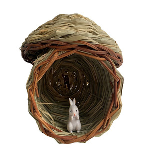 Nid d'oiseau tissé en herbe, taille moyenne, décoration d'intérieur, ornement de jardin, motif irrégulier, fabriqué au Fujian - Product Image 5