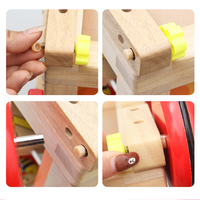 Marche-bébé en bois avec cube d'activités, musique, vitesse réglable, anti-basculement, jouet en bois