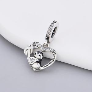 Abalorios Pan de Plata de Ley 925 para Pulseras Originales: Pingüino, Vaca, Panda, Canguro, Elefante para Creación de Joyas de Navidad 2022 - Product Image 4