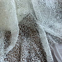 Tissu à paillettes dorées estampées à chaud, blanc opaque, extra dense, brillant, nouvelle vente chaude 2026.