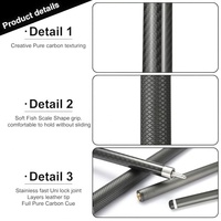Queue de billard en fibre de carbone haute performance et polyvalente, 12,5 mm, Uni-lock, 58,5 pouces, convient à tous les styles de jeu, entraînement en club de billard