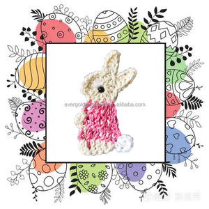 EG22055 5CM Patch de <span class=keywords><strong>lapin</strong></span> bleu fait à la main pour accessoires de col de chemise Motif de crochet pour carte de voeux pour garniture de crochet - Product Image 4