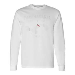 Camiseta de manga larga con diseño de mapa vintage del Canal de Panamá, recuerdo del Canal de Panamá, Est 1881 - Product Image 1