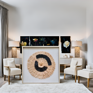 Herbe rurale matériau respectueux de l'environnement cadre mur artistique boîte d'ombre bande décorative avant <span class=keywords><strong>art</strong></span> mural en plastique - Product Image 1