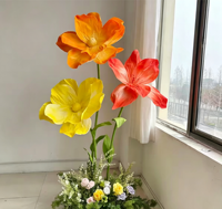 Dekorasi Latar Belakang Jendela Mal Bunga Poppy Lily Raksasa Buatan dari EVA, Grosir Pabrik Bunga Buatan