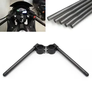 Carbon Fiber 22mm Handlebar Rods With End Caps Motorcycle RACING Carbon Fiber Handlebar