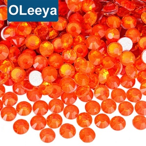 Strass en gros Oleeya, cristaux d'opale rose SS6-SS30, verre à dos plat, non thermocollants, pour accessoires DIY et gobelets - Product Image 1