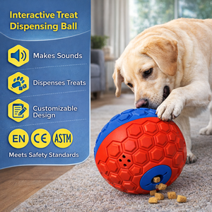 Juguete de Pelota Rodante <span class=keywords><strong>para</strong></span> <span class=keywords><strong>Perros</strong></span>, Fabricado en Fábrica con Diseño Dispensador de Premios y Núcleo Silencioso Sin Sonido Electrónico, Compatible con OEM - Product Image 1