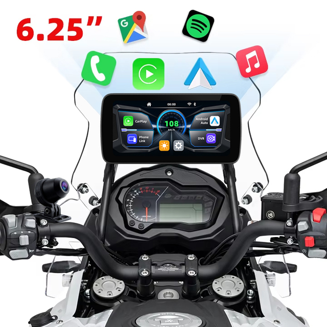 EKIY Moto Monitor DVR Dual Motorcycle Wireless Android Auto Motor CarPlay Wireless CarPlay Display Screen Motorcycle Navigation