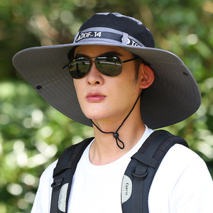 Men's Summer Wide Brim Fishing Hat 15cm UV Protection Breathable Sunshade Fisherman Hat Adult Outdoor Use - Product Image 5