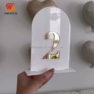 Números de Mesa Acrílicos Lisos, Base para Letreros de Número de Asiento, Accesorios para Bodas, Números de Mesa Acrílicos para Fiestas del 1 al 20 - Product Image 1