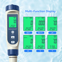 Stylo testeur de qualité de l'eau multifonction 5-en-1 TDS/PH/EC/Temp/mesure du sel taille de poche rétro-éclairé HD affichage OEM ODM