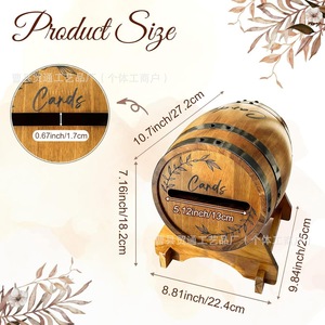 Wooden Barrel Shaped <b>Card</b> Holder <b>Wedding</b> Decoration Handmade Laser Cut Desktop Organizer Gift <b>Box</b> - Product Image 3