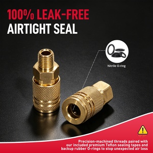 Conector Neumático de Conexión Rápida Estilo Milton, Rosca NPT Macho/Hembra de <span class=keywords><strong>1</strong></span>/2'' y <span class=keywords><strong>1</strong></span>/<span class=keywords><strong>4</strong></span>'', Conexión Rápida a Presión, Recubrimiento de Cobre <span class=keywords><strong>para</strong></span> <span class=keywords><strong>Aire</strong></span> - Product Image 5