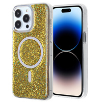KINGSOUL Étuis de téléphone portable de luxe pour filles en TPU+PC avec paillettes, support magnétique en époxy, couleur personnalisée, antichoc KS1248MS