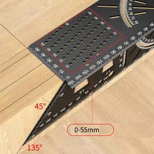 Cuadrado <span class=keywords><strong>de</strong></span> diseño <span class=keywords><strong>de</strong></span> línea multiángulo, <span class=keywords><strong>regla</strong></span> <span class=keywords><strong>de</strong></span> parada <span class=keywords><strong>de</strong></span> <span class=keywords><strong>aluminio</strong></span> con orificios <span class=keywords><strong>de</strong></span> guía <span class=keywords><strong>de</strong></span> 45/90 ° <span class=keywords><strong>para</strong></span> marcado <span class=keywords><strong>de</strong></span> carpintería <span class=keywords><strong>de</strong></span> precisión - Product Image 6