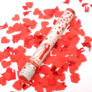 Cannone Spara Coriandoli a Forma di <span class=keywords><strong>Cuore</strong></span> Rosso e Coppia, Elegante e Romantico per Matrimoni e Feste - Product Image 1