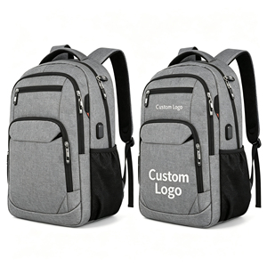 Sac à dos pour ordinateur portable avec logo personnalisé, sac à dos de voyage d'affaires antivol avec port de charge USB, sac à dos pour ordinateur portable imperméable - Product Image 1