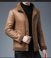 Vêtements d'hiver chauds pour hommes, veste en cuir décontractée grande taille, polaire réversible