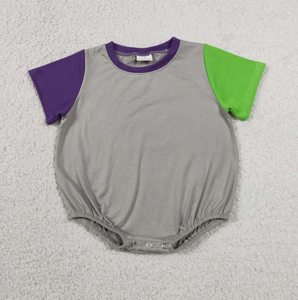 Body de Bebé de Manga Corta con Bloques de Color y Mangas en Contraste, Pelele de Verano para Bebé, Transpirable, de Algodón, con Cierre de Botones y Detalle de Volantes - Product Image 4