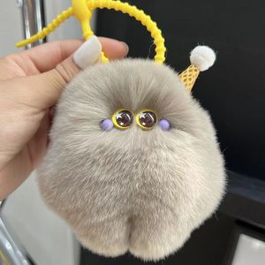 Dễ thương đầy màu sắc ít Quái Vật sang trọng Keychain vụng về búp bê Icecream Keyring Fluffy Pompom quyến rũ nhồi Quái Vật sang trọng Móc chìa khóa đồ chơi - Product Image 3