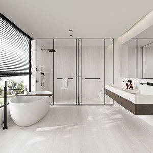 Arabescato Orobico Grigio Travertin Salle de bain Vanité Dalles en pierre frittée Top 1600mm X 3200mm Pierre frittée Grande <span class=keywords><strong>dalle</strong></span> Carrelage mural - Product Image 2