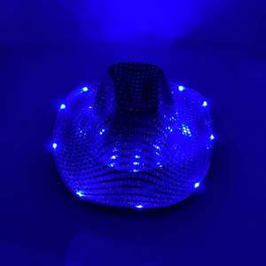 Sombrero de Vaquero con Lentejuelas LED Intermitentes para Halloween, Personalizado de Fábrica, al por Mayor, para Fiestas, Actuaciones, Pesca al Aire Libre, Unisex - Product Image 5