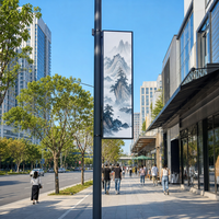 Écran LED intelligent pour poteau extérieur P3.91, étanche, haute luminosité, affichage LED couleur intégrale IP65 pour la publicité de rue