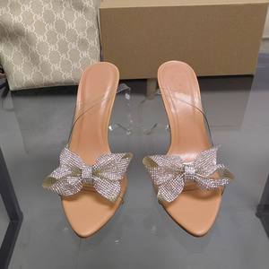 Sandalias de tacón alto para mujer, con punta abierta, lazo de diamantes de imitación, estilo dulce y moderno, novedad de otoño 2025 - Product Image 3