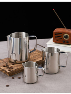Modern Minimalism Design 304 Stainless Steel Flower Jar Coffee Milk <b>Cups</b> Hand-Made Milk Bubble <b>Cup</b> Coffee Supplies Set - Product Image 3