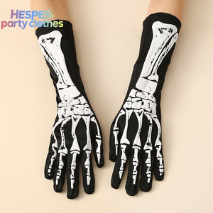 Guantes de espuma HESPER con estampado de calavera y esqueleto para Halloween, hasta la muñeca, detectables por detector de metales, para accesorios de disfraz de fiesta - Product Image 2