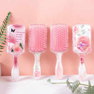 Nouvelle Arrivée Brosse <span class=keywords><strong>à</strong></span> Cheveux Rose <span class=keywords><strong>à</strong></span> Coussin d'Air pour Massage de la <span class=keywords><strong>Tête</strong></span>, Motif Papillon Mignon de Dessin Animé pour Filles, Usage Domestique - Product Image 3