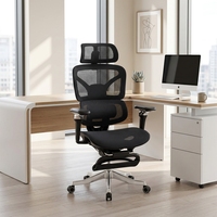 Silla de Oficina Ergonómica Moderna, Giratoria, con Soporte Lumbar de Malla, de Lujo, con Reposapiés, Personalizable