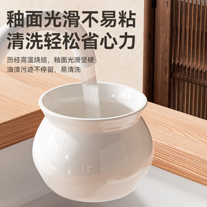 Ceramic Soup Pot With Lid Easy Cleaning Double Boiling For Home And Commercial Use - Product Image 1