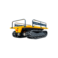 Dumper électrique à faibles émissions de 1 tonne, chenillé, à plateau plat, pour travaux de jardinage et de construction