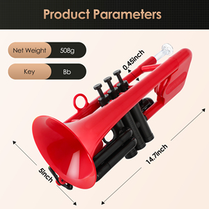 Trompeta de plástico ABS de alta calidad para principiantes y estudiantes Trompeta pequeña ligera Bb Key con bolsa de concierto - Product Image 2