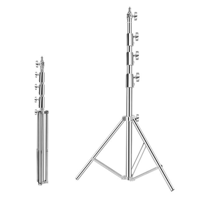 4M Stainless Steels Heavy Duty Light Stand Tripod 1/4 and 3/8 Screw Load 10KG for Studio Flash Softbox Continuous Light