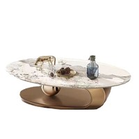 Moderner Luxus Wohnzimmer Ovaler Couchtisch Großformatiges Teeball-Design Wohnmöbel aus Metall