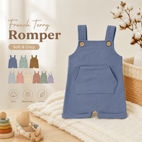 Salopette courte en molleton pour bébés garçons et filles de 0 à 4 ans, bretelles réglables, salopette courte, barboteuse, salopette