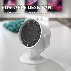 Ventilador de Escritorio Portátil de Plástico en Oferta, 90 °   Batería de Alta Capacidad con Rotación para Camping, Coche, Hotel, Escuela y Uso en Exteriores - Product Image 2