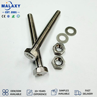Kit de fixation Malaxy 2.4819 Hastelloy C276 avec boulons hexagonaux, écrous et rondelles plates, résistant aux hautes températures