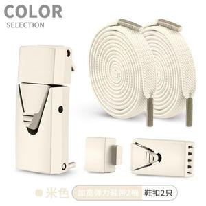 게으른 탄성 신발 끈 다채로운 금속 버튼 프레스 버클 플랫 탄성 신발 끈 없음 넥타이 운동화 신발 끈 - Product Image 5