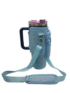 With Phone Pocket <b>Water</b> <b>Bottle</b> Holder Pouch Diamond Soft Adjustable Strap <b>Water</b> Cup Bags Handfree Carrier Bag - Product Image 2