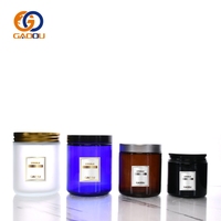 Stoples Lilin Kaca Hitam Matte 2oz 4oz 8oz Custom dengan Tutup Besi dan Kotak Hadiah, Stoples Krim Kosmetik 30g 60g 100g 120g 200g 250g