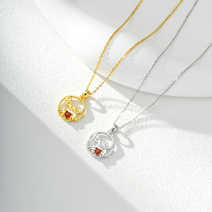 2025 regalo per la <span class=keywords><strong>festa</strong></span> <span class=keywords><strong>della</strong></span> <span class=keywords><strong>mamma</strong></span> dolce amore <span class=keywords><strong>collana</strong></span> in argento 925 placcato oro con fascino rotondo con zircone rodiato per la <span class=keywords><strong>mamma</strong></span> - Product Image 3