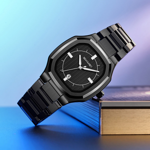 Reloj de Negocios para Hombre, Diseño Cuadrado Simple, Tres Agujas, con Indicador de Fecha, Acero Inoxidable, Resistente al Agua, Personalizable con Logotipo OEM/ODM - Product Image 3