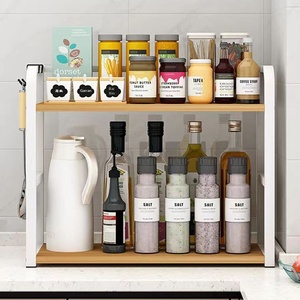 Étagère <span class=keywords><strong>de</strong></span> rangement en métal pour épices <span class=keywords><strong>de</strong></span> cuisine, multifonctionnelle, multi-niveaux, sans perçage, non pliable, portable, pour huile, sel, sauce, <span class=keywords><strong>vinaigre</strong></span> - Product Image 4